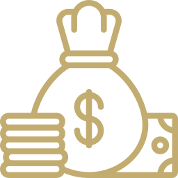 Icon showing a money bag and coins representing the EB-5 investment-based green card program