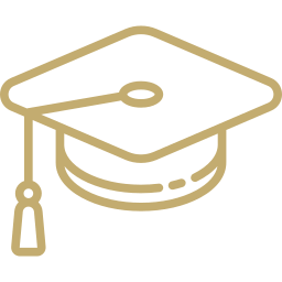 Graduation cap icon symbolizing Roshni Patel’s legal education in both England and the U.S.