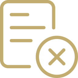 Icon of a form with a cross symbolizing the removal of conditions from a conditional green card