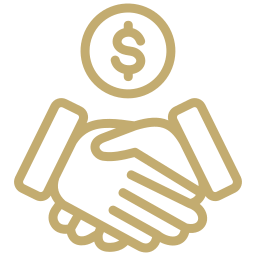 Handshake and dollar icon representing investor and entrepreneur visa services