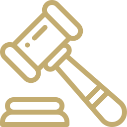 Icon of a judge’s gavel symbolizing RPatel Law’s focus on immigration and personal injury cases