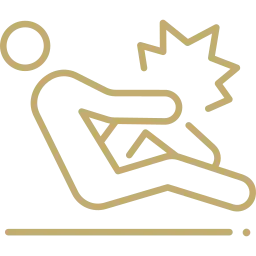 Personal injury icon showing a person in pain after an accident, representing legal services by RPatel Law in Orlando